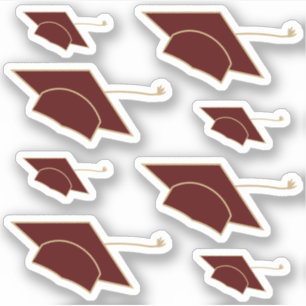 Sticker Cartes de graduation Maroon Cartouches de coupe pe