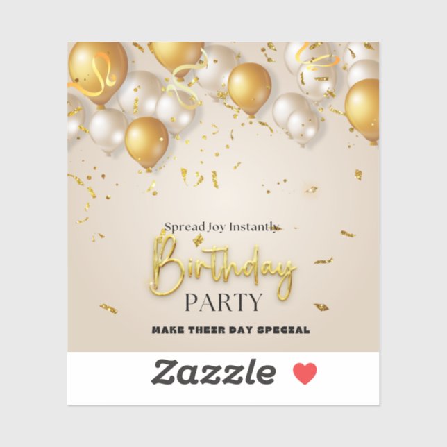 Sticker Cartes d'invitation pour anniversaire élégantes et (Feuille)