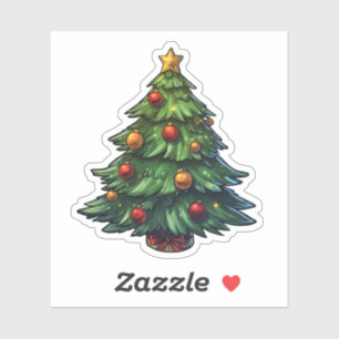 Sticker Cartographie arbre de Noël