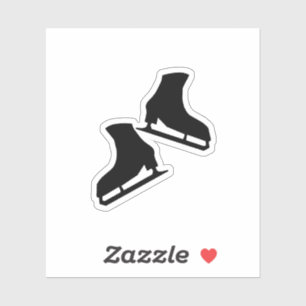 Sticker Cartons de patinage sur glace (patins en noir)