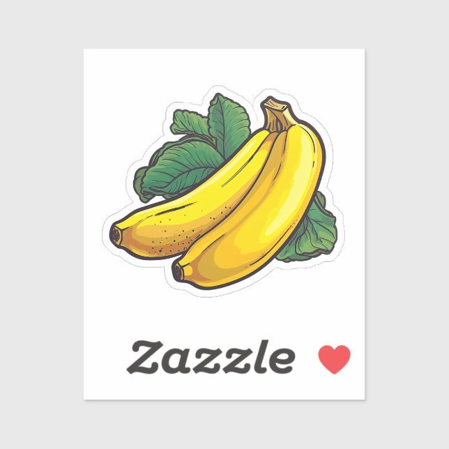 Sticker Cartoon banana (Feuille)