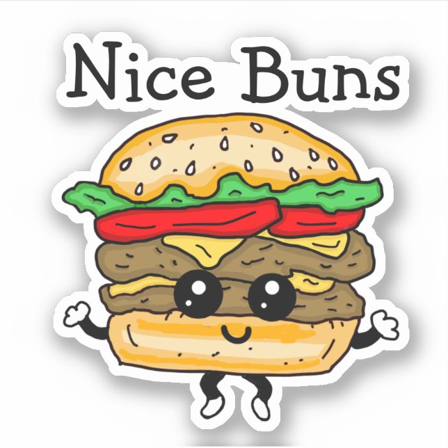 Sticker Cartoon Beaux Nichons Cheeseburger  (Devant)