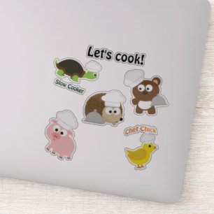 Sticker Cartoon Chef Animaux jeu d'autocollants