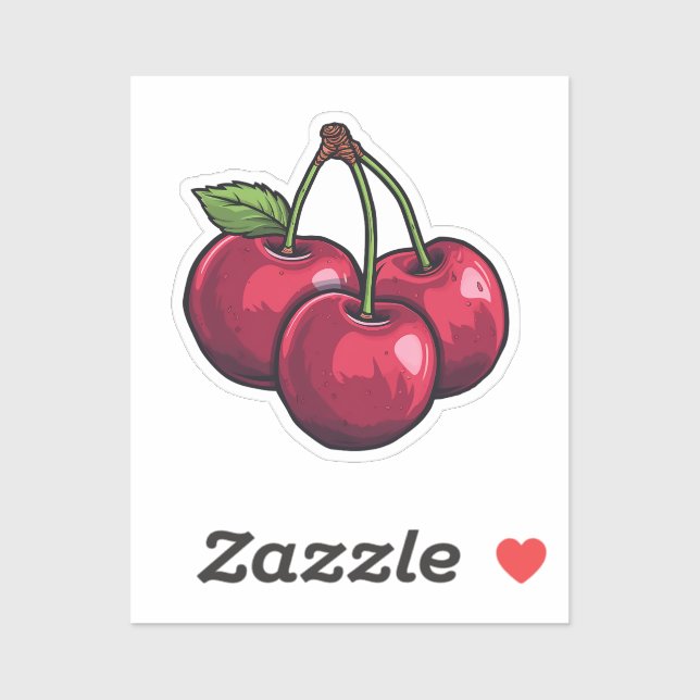 Sticker Cartoon cherry (Feuille)