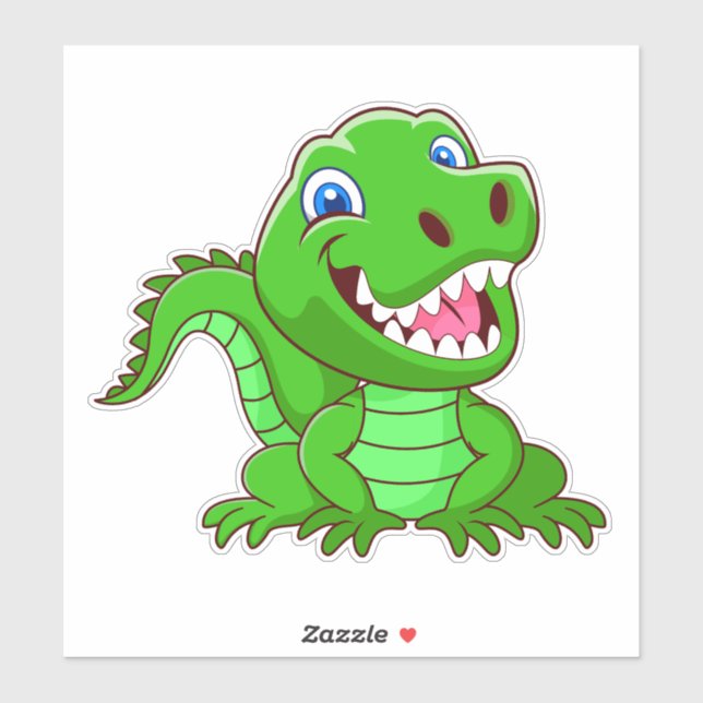 Sticker Cartoon crocodile vert-64836 (Feuille)