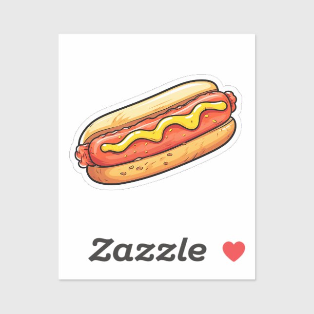 Sticker Cartoon hot dog (Feuille)