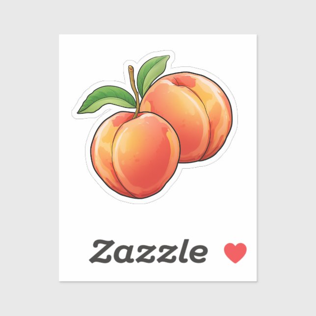 Sticker Cartoon peach (Feuille)