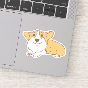 Sticker Cartoon Welsh Corgi Avec Un Visage Doux