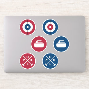 Sticker Cartouches de curling en vinyle - Rouge/Bleu