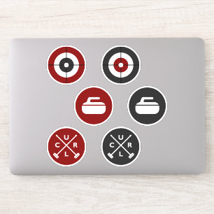 Sticker Cartouches de curling en vinyle - Rouge/Charbon