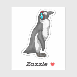 Sticker Casque de musique Penguin