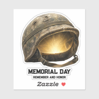 Sticker Casque de Soldat Lumineux Hommage à la Fête de la