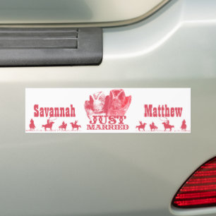 Sticker Casquette de Cowboy et CowGirl juste marié