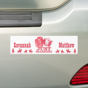 Sticker Casquette de Cowboy et CowGirl juste marié