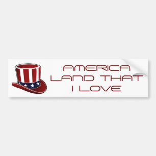 Sticker Casquette de l'oncle Sam "LAND That I LOVE