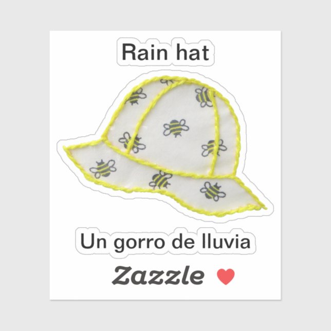 Sticker casquette de pluie/Un gorro de lluvia (Feuille)