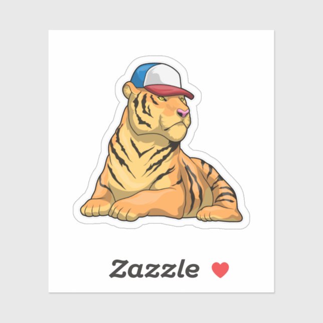 Sticker Casquette de tigre (Feuille)