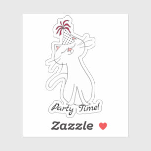Sticker Casquette du Kute Kitty White Cat Party