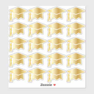 Sticker Casquette goldtone élégant d'obtention du diplô