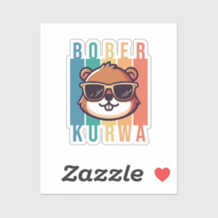 Sticker Castor avec des Lunettes de Soleil