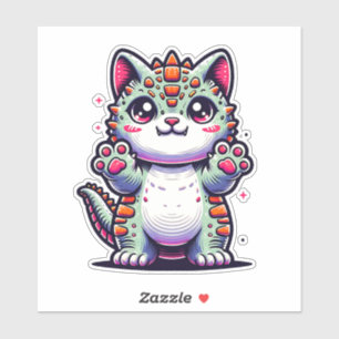 Sticker Cat-asaurus Rex en action