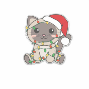 Sticker Cat Christmas Winter Animals Cats
