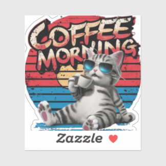 Sticker Cat Coffee morning