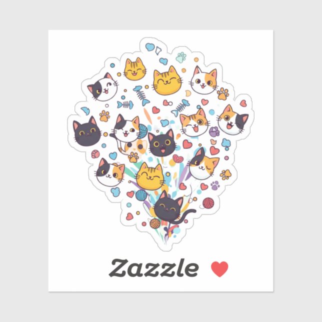 Sticker Cat Confetti - Amusant & Jouant (Feuille)