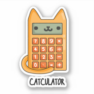 Sticker Cat-culator Funny Calculator Pun