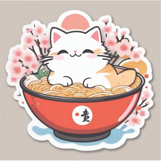 Sticker Cat ramen (Devant)