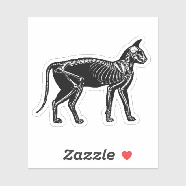 Sticker Cat Skeleton (Feuille)