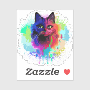 Sticker Cat Trippy Psychedelic Pop Art