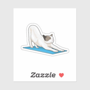 Sticker Cat Yoga Méditation Fitness