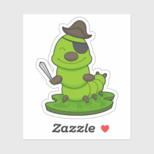 Sticker Caterpillar as Pirate