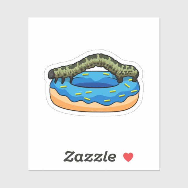 Sticker Caterpillar avec Donut (Feuille)