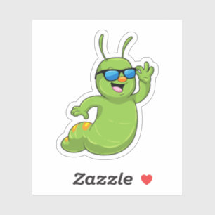 Sticker Caterpillar avec lunettes de soleil
