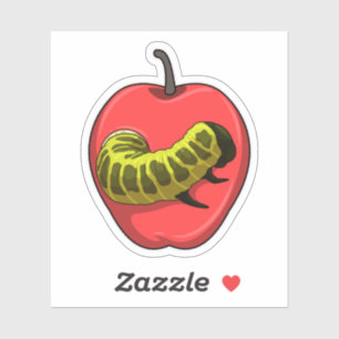Sticker Caterpillar with Apple