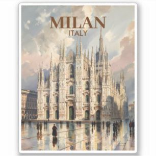 Sticker Cathédrale de Milan Duomo di Milano Aquarelle de v