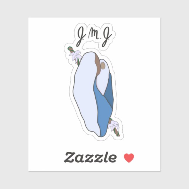 Sticker catholique Jésus, Marie, Joseph (Feuille)