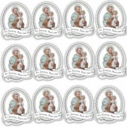 Sticker Catholique Saint-Joseph avec Enfant Jésus Religieu
