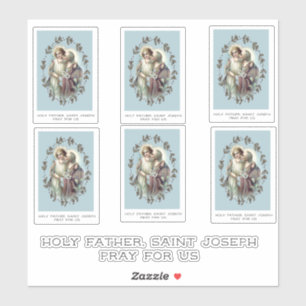 Sticker Catholique Saint-Joseph avec Enfant Jésus Religieu