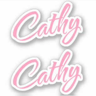 Sticker Cathy Nom décoratif en rose x2