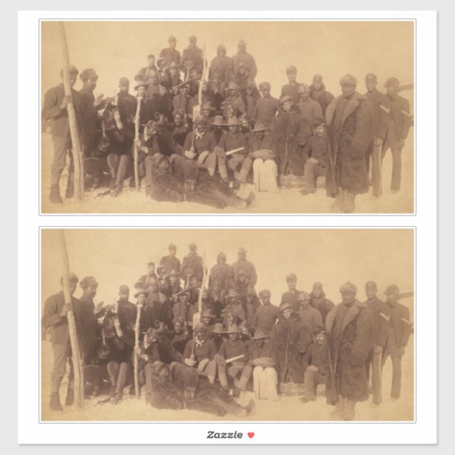 Sticker Cavalerie de combat afro-américaine : Guerriers bu (Feuille)