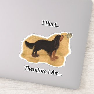 Sticker Cavalier King Charles Spaniel Chasse à la grange
