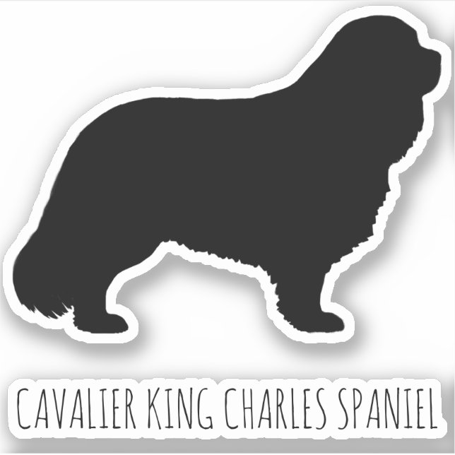 Sticker Cavalier Roi Charles Spaniel Chien Silhouette Viny (Devant)