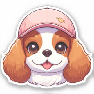 Sticker Cavalier roi charles tête avec casquette rose