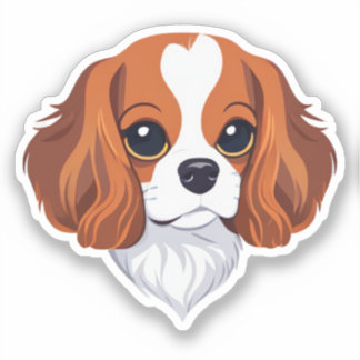 Sticker Cavalier roi charles tête illustrée