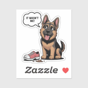 Sticker Ce n'était pas moi Mignon Chien de Berger Allemand