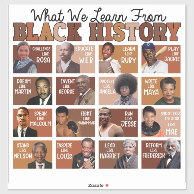 Sticker Ce que nous apprenons de l'histoire noire (Feuille)