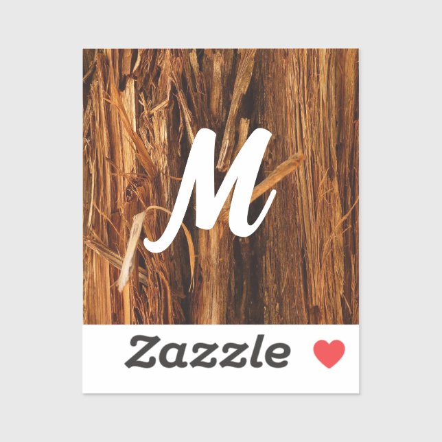 Sticker Cèdre texturé en écorce de bois (Feuille)